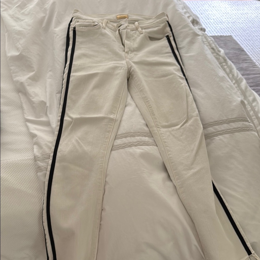 White Pants with Black Stripes